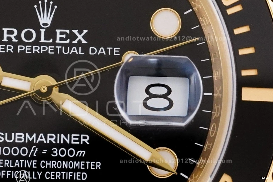 Best SH3235 YG Edition Submariner On Dial 1:1 126618 Bracelet Black YG LN Clean 0509
